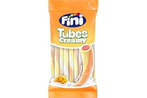 Fini - Golosina Tubes Creamy | Regaliz Bolsa 80 gr | Chuche Sabor Mango and Cream