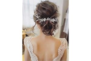 Chargances Bridal Headband Handmade Crystal and Rhinestone Headpiece Branch Hair Vine Tiara for Weeding Bride Bridesmaid Hair Accessories for Prom Festival Women and Girls (Silver)