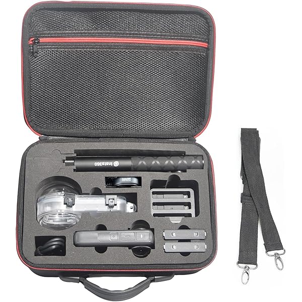 Custodia Rigida Per Insta360 Ace Pro - Guscio Antiurto Impermeabile, Nero, Con Moschettone, In PU E Velluto - Foto 9