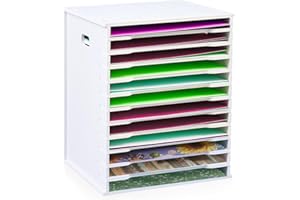 Yrangee Scrapbook-Papierorganizer für Größen A4, 12-Ebenen Aktenordner-Aufbewahrungsmappe für A4, Schreibtisch-Scrapbooking-Papierrack,Geeignet für Heimbüro, Scrapbooking-Aufbewahrung