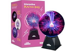 WICKED GIZMOS WG WICKED GIZMOS 8" Magic Plasma Ball – Touch Sensitive Van De Graaf Glass Lightning Sphere - Classic Novelty Retro Fun Valentines Toy for Him Gadget Gift Lamp