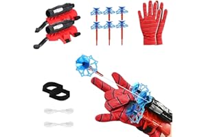 Ayizhiniu 2pcs Guantes Spiderman Lanza Telarañas, Guantes Spiderman, Guantes de Lanzador de Spiderman, Adecuado para Guantes Accesorios Juegos rol para Niños