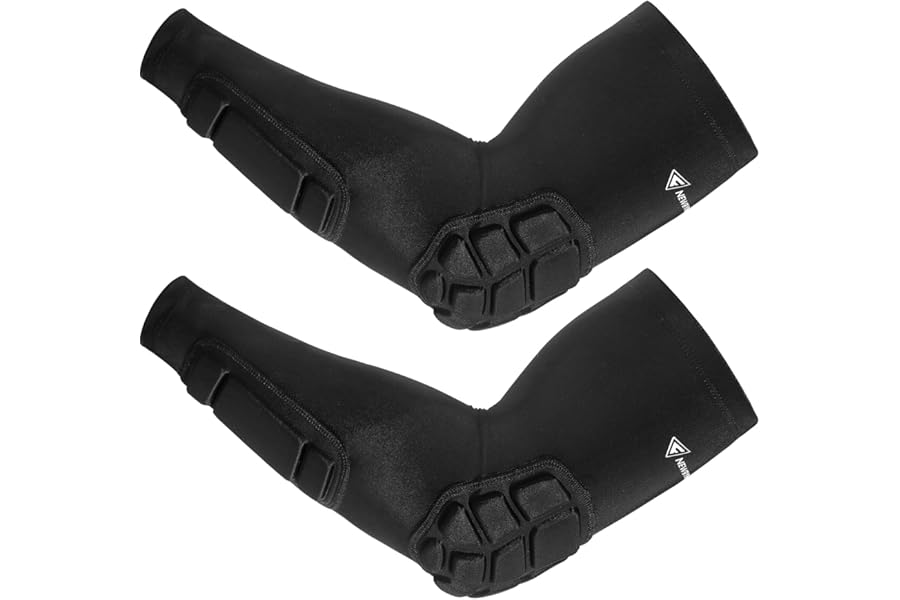 Padded Arm Sleeves 2 Pack, Crashproof Elbow Forearm Pads Compression Protection Support for Football Basketball Volleyball