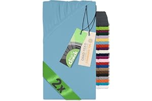 Emily´s Check Pack de 2 sábanas bajeras para colchón infantil y cuna 1493.2123, 60 x 120 cm, color azul