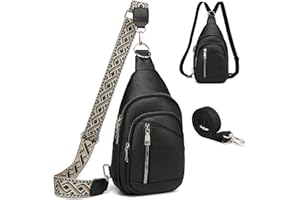 Travistar Brusttasche Sling Bag Damen Herren 2 in 1 Rucksack Damen Klein mit 2 Abnehmbare Schultergurte, PU Leder Umhängetasche Handtasche Schultertasche Diebstahlsichere Crossbody Bag Damen