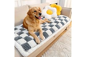 SHANNA Thicken Plaid Sofa Cover 1 2 3 Seater, Universal Flannel Super Soft Non-Slip Corner Couch Cover L Shape Versatile Pet Bed Mat Chair Pads Sofa Slipcovers for Living Room Garden (Blue Gray, 70*180cm)