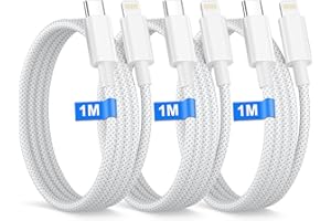 BIMKER Cable USB C a Lightning 1M 3Pack[Certificado MFi], Cable iphone Carga Rapida para iPhone 14 13 12 11 Pro Max/XS/XR/8/SE/iPad,Lightning USB c cable iphone USB c cable Cargador Nylon cables Phone Tipo C