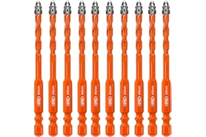 BGTEC Punte Eccentriche a denti di Sega a Quattro Taglienti - 10 pezzi 6mm Punta Trapano Legno per legno, plastica, mattoni, piastrelle, vetro, calcestruzzo e marmor