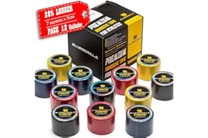 BLUEGORILLA Tape Crossfit, Esparadrapo Deportivo - Venda elastica cohesiva y autoadhesivas - Pack 3,6,12 y 24-5cm x 7m (Grueso) y 38mm x 7m (Finos). Keyring pack 3 y 6. (Mixto 12 Unidades 5cm x 7m)
