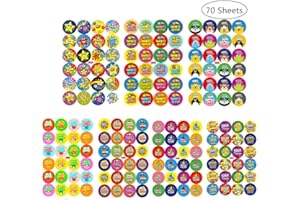 KIDSNADO W Pegatinas de Alabanza,70 Hojas Estudiante Alabanza Pegatina Well Done Star Reward Sticker para Niños Maestros Padres Manualidades Scrap Books Decoración