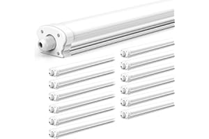 ‎JESLED JESLED - 12er Set LED Feuchtraumleuchte 120cm IP65-30W 5200 Lumen - 6500K Neutralweiß - Verknüpfbar - Kellerleuchte, Nassraumleuchte - Feuchtraum Wannenleuchte