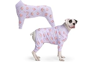 Spark Paws Pijama para perro, traje de recuperación para perro, mameluco, ultrasuave y elástico en 4 direcciones, para razas pequeñas, medianas y grandes, cuando los cerdos vuelan, morado, 3XL