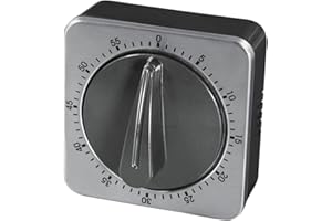 Xavax N.D. Timer Meccanico da Cucina, Acciaio, 4.5x6.5x6.5 cm