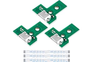ALAMSCN 3 Stück JDS-055 USB Ladebuchse Ersatz Micro-USB-Adapter mit 12 poligem Flexkabel für 3. Generation Controller