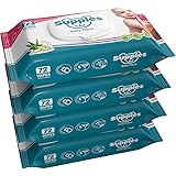 Supples Baby Wet Wipes with lid Enriched with Aloe Vera, 72 Wipes/Pack (Pack of 4)