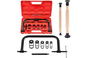 Tanstic 12Pcs Valve Spring Compressor with Spring Compressor Clamp Valve Lapper Set Compatible with ATV, Motorcycle, Car, Small Engine Vehicle(Black)