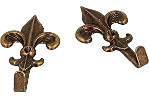 Mobila RS01944 Lot de 5 crochets pour tableaux GIGLIO Finition bronze 19 x 32 mm