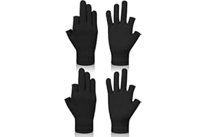 Becellen 2 Pares de Guantes sin Dedos, Invierno Termicos Medio Dedo Tactiles Mitones Guantes de Punto para Hombres Mujeres