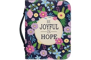 Dajingkj Bible Cover with Zip Large Leather Personalised Bible Bag Women Men Bag Bible Book Church Handbag Bags, Colourful floral motifs, XX-Large