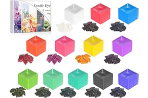 AJOXEL 12 Farben Kerzenwachs Farbe, 10g/ 0.35oz Kerzenfarben DIY Kerzenherstellung Wachsfarben für Sojawachs/Paraffin/Bienenwachs Kerzen Selber Machen Set Kinder Erwachsene Seifenfarben Set Natürlich