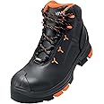 uvex 2 safety boots, S3 SRC ESD, leather work boots, black/orange