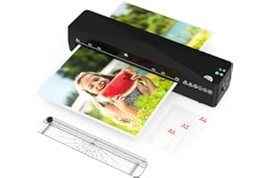 Plastifieuse, Kejector Plastifieuse A4 avec Feuilles de Plastification 20 Pièces et 1 Coupe-papier, Plastifieuse A4