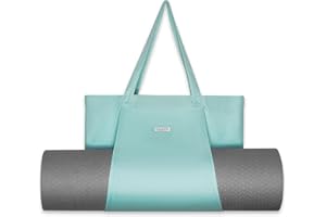 Cwokarb Women's Yoga Bag with Wet Compartment, Bottle Holder and Full Zip, Mat Easy to Remove for Pilates, Travel, Training, Office