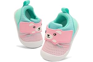 JOINFREE Baby Walking Wide Shoes Infant Boys Girls Breathable Barefoot Shoes Crib Tennis Shoes Lightweight Non-Slip Sneakers First Walkers