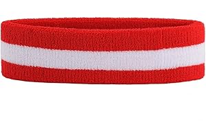ONUPGO Stirnband Sport Schweißbänder Armbänder Frottee Gestreiftes Stirnband/Handgelenkband Set Sportliche Übung Basketball Stirnbänder Feuchtigkeitsableitendes Schweißabsorbierendes Stirnband