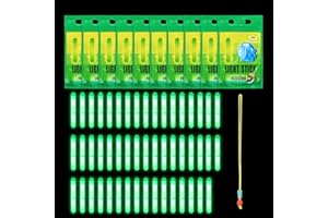 stroyayo 50 Stück Knicklichter Angeln,Angel Knicklichter,Nachtlicht für Angelrute,Glow Stick Nachtangeln,Angel-Leuchtstäbe 4.5x37mm,für Nachtfischen Karpfen Anfänger (Fluoreszierendes Grün)