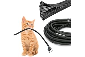 JOTO Manchon de Câble 4.5M, Gaine Câble Flexible, Cache Câble, Gestion de Câble Réglable, pour Fils Éléctrique de TV, PC, Sécurité Maximum pour Enfant et Animaux, Permet à la Dissipation de la Chaleur