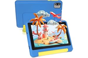 Freeski Kids Tablet 7 inch, Android 13 for Kids, 8GB RAM+64GB ROM (Expand to 128GB), Parental Control, Kids Software Pre-Installed, Dual Camera, Android Learning Tablet with Proof Case (Blue)