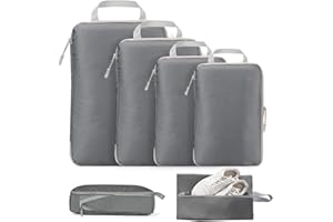 VCUMTER Packing Cubes 6-częściowy zestaw do walizki i plecaka, organizer podróżny, torba do pakowania, bagaż podróżny, szary