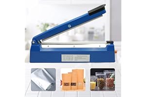 MOGOULUA Termosaldatrice per Plastica Sacchetti 200mm Sigillatrice Macchina ad Impulsi Guarnizione Larga 3mm Impulse Heat Sealer for Mylar PP PE Alluminio Bags Macchina Sigillante Plastica