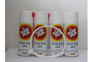 FLUID-FILM 4 x Fluid Film AS-R Langzeit-Rostschutz Kriechöl 400ml Sprühdosen + Sonde 60cm