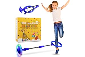GENERIC Caviglia di Salto Della, Anello di Salto Lampeggiante, Anello di Salto Della Caviglia, ,Palla da Salto Pieghevole per Bambini, Palla per Saltare, Adatto per adulti e bambini (blu)