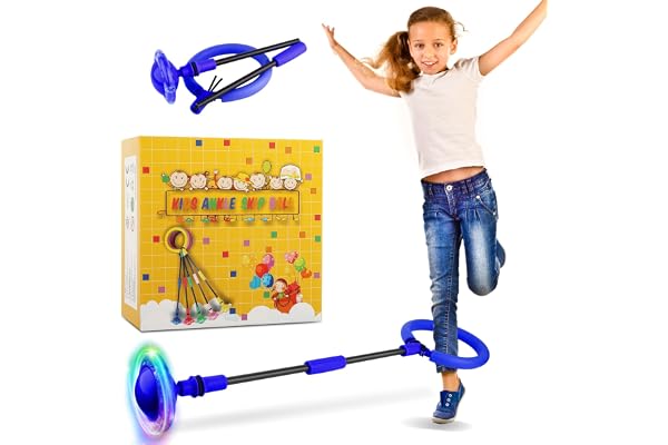 Boule de saut clignotante pour enfants et adultes, balle flash pliable, jouet de sport de plein air (bleu)