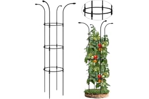 VACONICO Plant Support Stakes 130cm, Tall Tomato Cage Plant Support for Outdoor Plants Climbing Vines Flowers Stands Cucumber Trellis Garden Plant cage, 1Pack