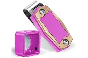 PULUOLE Magnetic Pool Chalk Holder, Portable Pool Cue Chalk Holder with Fixed Clip, Snooker Chalk Holder, Aluminum Alloy Snooker Accessories，Fits Standard Pool Chalk