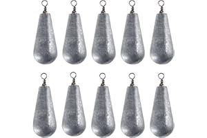 Alwonder Lot de 10 Lests Pêche en Surfcasting 5g-100g Plomb pêche Poire émerillon Qui Efficacement Le Bas de Ligne Tout en Permettant au Montage de Dériver Lentement sur Le Fond