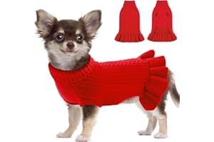 ALAGIRLS Maglione natalizio per cani extra large, maglione per cani morbido e caldo lavorato a maglia per animali domestici, giacca per animali domestici, gilet per cani e gatti, taglia S, taglia M, rosso XXL