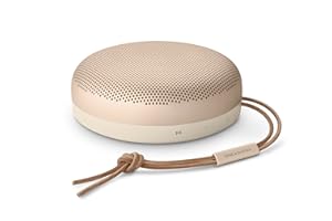 Bang & Olufsen Beosound A1 (2nd Gen) - Premium Wireless Portable IP67 Waterproof Bluetooth Speaker with 360 Degree Sound, Alexa Voice Assistant, Speakerphone, Up to 18 Hrs Playtime - Gold Tone
