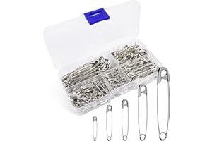 Redamancy 260 Pezzi in 5 Misure Spille da Balia, Spille da Balia Piccole, Resistenti Alla Ruggine, Assortite con Scatola Protezione, Spille di Sicurezza per Vestiti, Artigianato, Cucito (Argento)