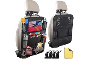 Resszo Organizzatore per Auto, Organizer Sedile Auto Bambini,Protezioni per Sedili Auto, 3 in 1 Organizer per Sedile Posteriore, Perfetto Anche Come Portaoggetti e Organizer Auto,2 Pezzi