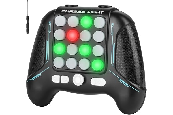 Ainiv Jeu de Poussée Rapide Jouet Fidget, Jeu de Pop électronique, 5 Modes de Jeu Pop It Lumineux, Consoles à Poussée Rapide Jouets Sensoriels pour Enfants de 6 7 8 9 Ans, Garçons, Filles, Adultes