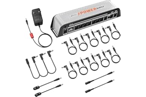 Donner Alimentatore per Pedali Chitarra 9V, 10 Uscita DC isolata con Porta USB per Pedale Effetto 9V/12V/18V Ingresso DC 18v 2000m (DP-Z)