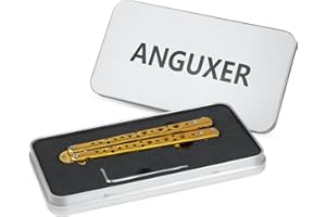 Anguxer Balisong, coltello a farfalla, lama in acciaio pieno non affilata 100% sicuro, per allenamento