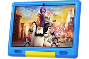 Freeski 10-inch Kids Tablet, Android 13 Tablet for Kids, HD IPS Display, 6GB RAM, 64GB ROM, Quad-Core Processor, Kidoz Pre Installed, Parental Control, Kid-Proof Case (Blue)