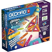 Geomag, Gerecycleerde Glitter, Magnetische Constructies Met Glitter Effect, Kleurrijke En Glitterende Magneetstaven, 22-delig Pak, 100% Gerecycleerd Plastic