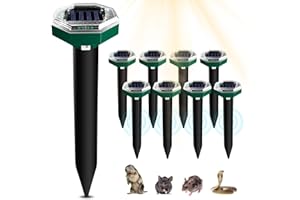 PAVLLEEN Pavleen Repelente Solar para Topos, Ahuyentador Ultrasonidos, Repelente de Topos para el jardín, Repelente Ultrasónico de Ratones, para repeler Ratones, Serpientes y Otros roedores (8 Piezas)